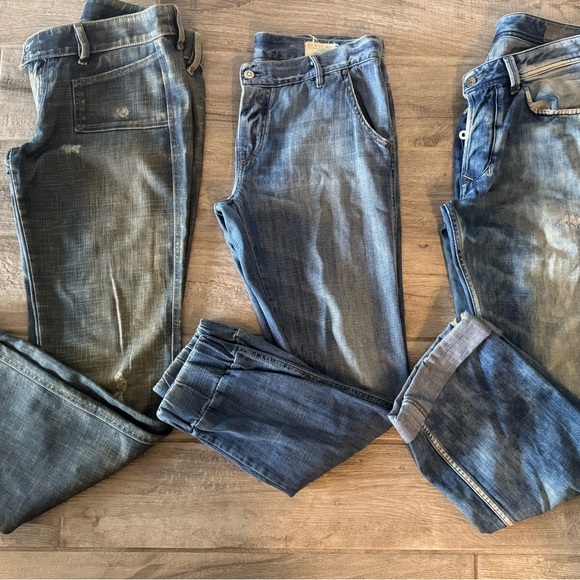 3 pairs Diesel Jeans Size 33, 30x32, 31 - Picture 1 of 10